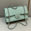 Chanel CF flap mint green grain leather 25 bag