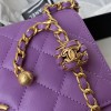 Chanel woc wallet on chain gold 19cm purple