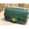 Chanel Classic Green Python Mini Bag