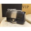 Chanel Classic Black White Python Mini Bag
