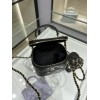 Chanel case black handle leather bag