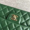 Classic Chanel Lambskin Flap Shoulder Bag Green A01112 VS04940