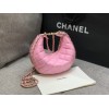 Chanel pink lambskin pouch with chain bag