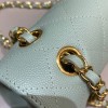 Chanel CF flap mint green grain leather 25 gold bag