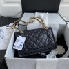 Chanel flap bag caviar leather gold hardware