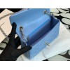 Chanel classic flap bag blue caviar leather 20cm