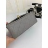 Chanel 17CM Mini Flap Grey Bag Caviar Leather With Gold Hardware