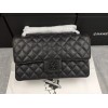 Chanel caviar all black medium size 25 flap bag