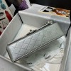 Chanel Silver Lambskin Medium Classic Double Flap Bag