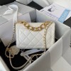Chanel flap metal mix white lambskin bag