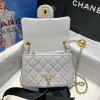 Chanel Lambskin & Gold-Tone Metal Mini Flap Bag Gray