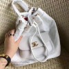 Chanel Calfskin and Caviar Backpack White A98235 VS08529