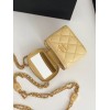 Chanel square vanity yellow leather mini bag