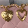 Chanel heart chain pink lambskin bag