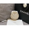 Chanel Round Mini Small Chain White Crossbody Bag