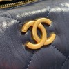 Chanel Crumpled Lambskin Mini Hobo Bag Blue