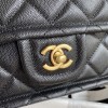 Chanel flap bag caviar leather gold hardware