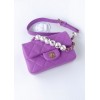 Chanel flap lampskin pearl purple bag