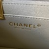 Chanel 17cm Classic Flap Bag Grey Caviar Leather gold hardware