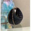 Chanel black lambskin pouch with chain bag