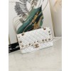 Chanel 2.55 Calfskin Flap Bag Charms 2021 in White