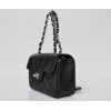 CHANEL 1112 Black Caviar Leather Flap Bag With Silver Hardware