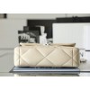 Chanel silver flap cream bag 19 large size