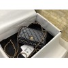 Chanel woc lambskin handle black leather bag