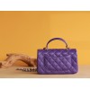 Chanel Top Handle gold hardware purple lambskin mini bag