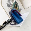 Chanel flap bag 2 tone blue bag 25cm