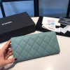 Chanel light blue caviar wallet