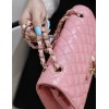 Chanel iridescent pink flap bag 25cm