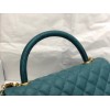 Chanel coco handle large blue caviar leather bag