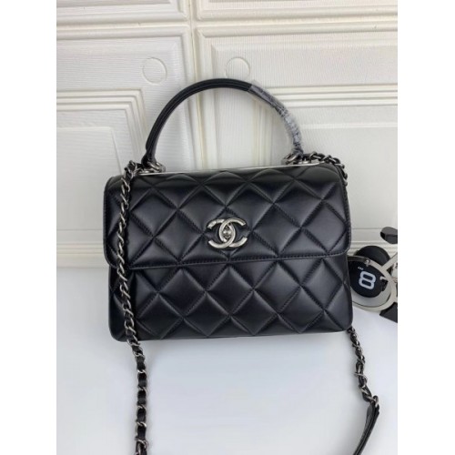 Chanel Trendy CC Flap Top Handle Bag with Silver Hardware