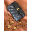 Chanel heart chain black lambskin bag
