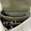 Chanel 19 Flap Lambskin Green Silver Hardware 30cm Bag