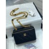 Chanel 22B mini vanity black lambskin pearl strap bag