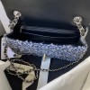 Chanel flap bag sequen blue 20cm AO112