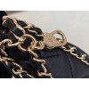 Chanel black lambskin pouch with chain bag