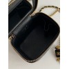 Chanel square vanity black leather mini bag