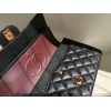 Chanel lampskin classic flap black 25cm rose gold hardware bag
