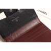 Chanel black chevron silver hardware wallet