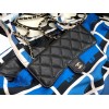 Chanel Printed Fabric Foldable Blue Shopping Bag