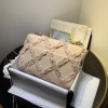 Chanel 19 Maxi-Quilted Fringe Canvas Pink Flap Bag