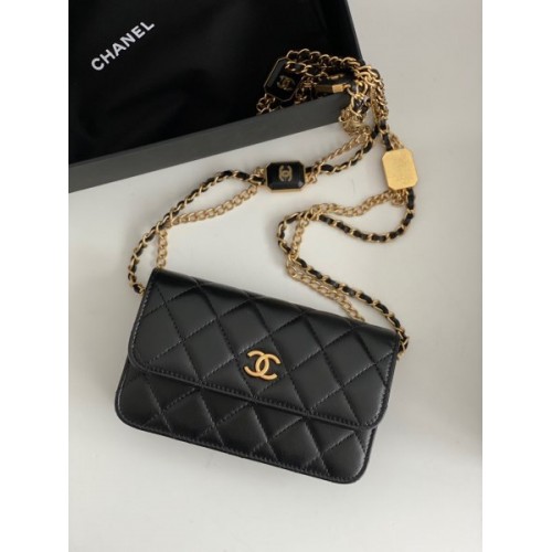 Chanel 22B woc logo gold chain bag