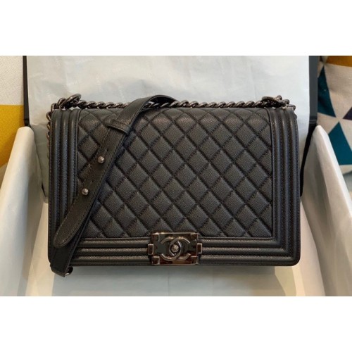 Chanel Le Boy Caviar Black Hardware 28cm Bag