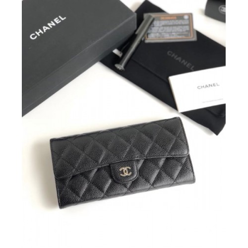 Chanel Wallet Caviar With Silver Hardware