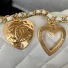 Chanel heart chain white lambskin bag