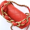 Chanel flapbag handle lampskin pink leather 19cm bag