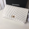 Chanel Palm print calfskin clutch White